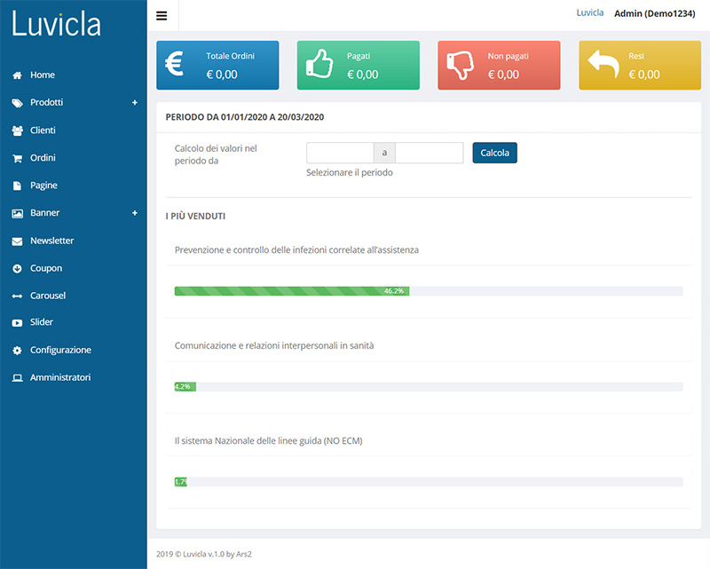 luvicla.it admin - portfolio app arsdue